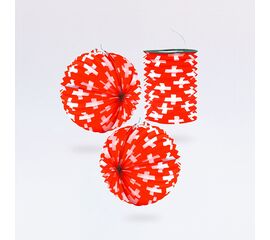 Lampionset mit Schweizerkreuz, Modell 4010 / Lot de lampion avec croix suisse, modèle 4010