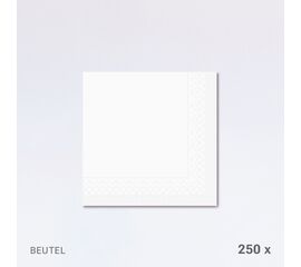 Servietten 40 x 40 cm, 2-lagig, 1/4-Falz, im Beutel (250 Stück) / Serviettes 40 x 40 cm, double épaisseur, pliage 1/4, en sachet (250 pièces)