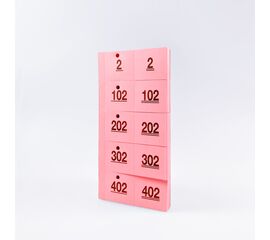 Garderobennummern Heftform, gelocht, Modell 464 / Tickets de vestiaire en forme de calepin, perforés, modèle 464