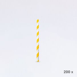 Trinkhalme / Röhrli gelb-weiss (200 Stück), Modell 25888.3 / Pailles jaune-blanc (200 pièces), Modèle 25888.3