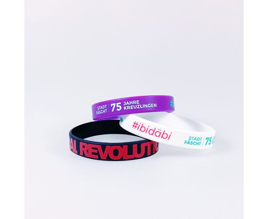 Armbänder Silikon bedruckt, Modell 503.1 / Bracelets en silicone imprimés, modèle 503.1