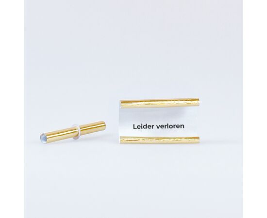 Röllchenlose ganz in gold, Nieten Beutel (500 Stück), Modell 860_offen / Papillotes de couleur or, billets perdants (500 pièces), modèle 860_ouvert