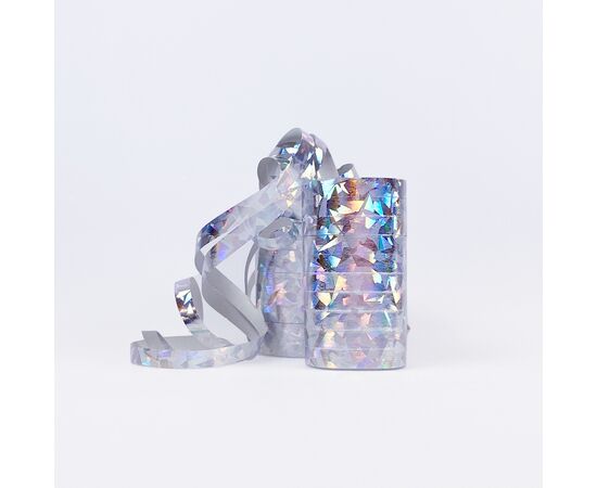 Luftschlangen Silber-Hologramm (3 Stück), Modell 154 / Serpentins avec hologramme argent (3 pièces), modèle 154