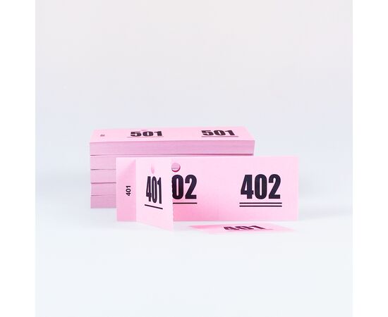 Garderobennummern Block gelocht Nr. 1 – 1000, Modell 462.Budget / Bloc de tickets de vestiaire perforés n° 1 à 1000, modèle  462.Budget