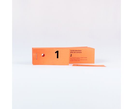 Garderobenscheine 2-teilig, Modell 460 / Tickets de vestiaire 2 parties, modèle 460