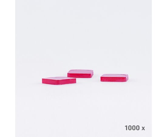 Abdeckplättli rot, viereckig (1000 Stück), Modell 6031 / Pions de loto rouges, carrés (1000 pièces), modèle 6031