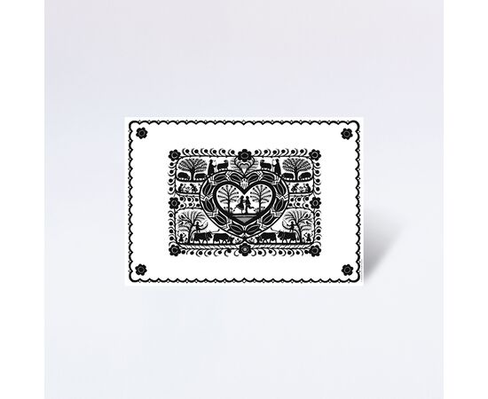 Tischset «Scherenschnitt» schwarz-weiss / Set de table « coupe par cisaillement » noir-blanc
