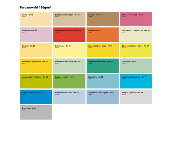 Farbauswahl 160g/m2
