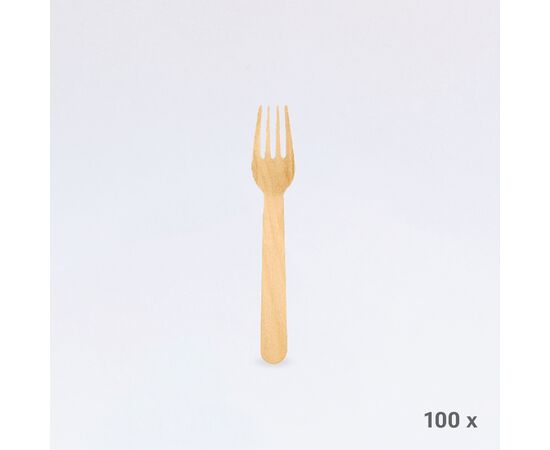 Gabel aus Holz (100 Stück), Modell 33154 / Fourchette en bois (100 pièces), modèle 33154