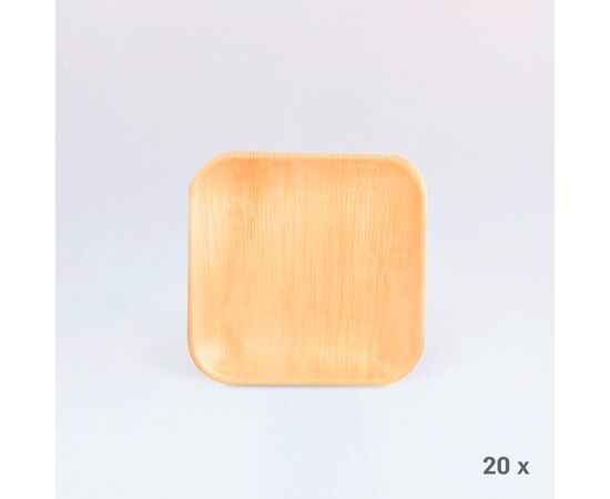 Palmblatt Teller vierkant (20 Stück), Modell 57537 / Assiette carrée en feuille de palme (20 pièces), modèle 57537